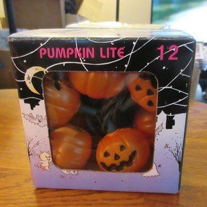 12 light up pumpkin Halloween string along lights